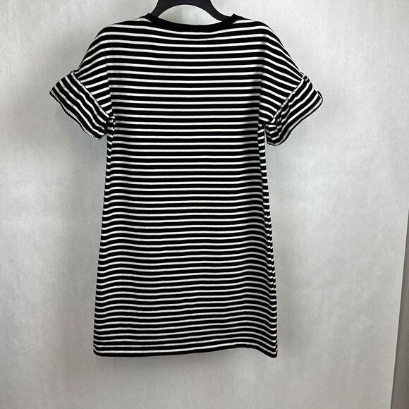 Old Navy Mini Dress Size Small Black White Stripe Short Sleeve - Picture 4 of 5